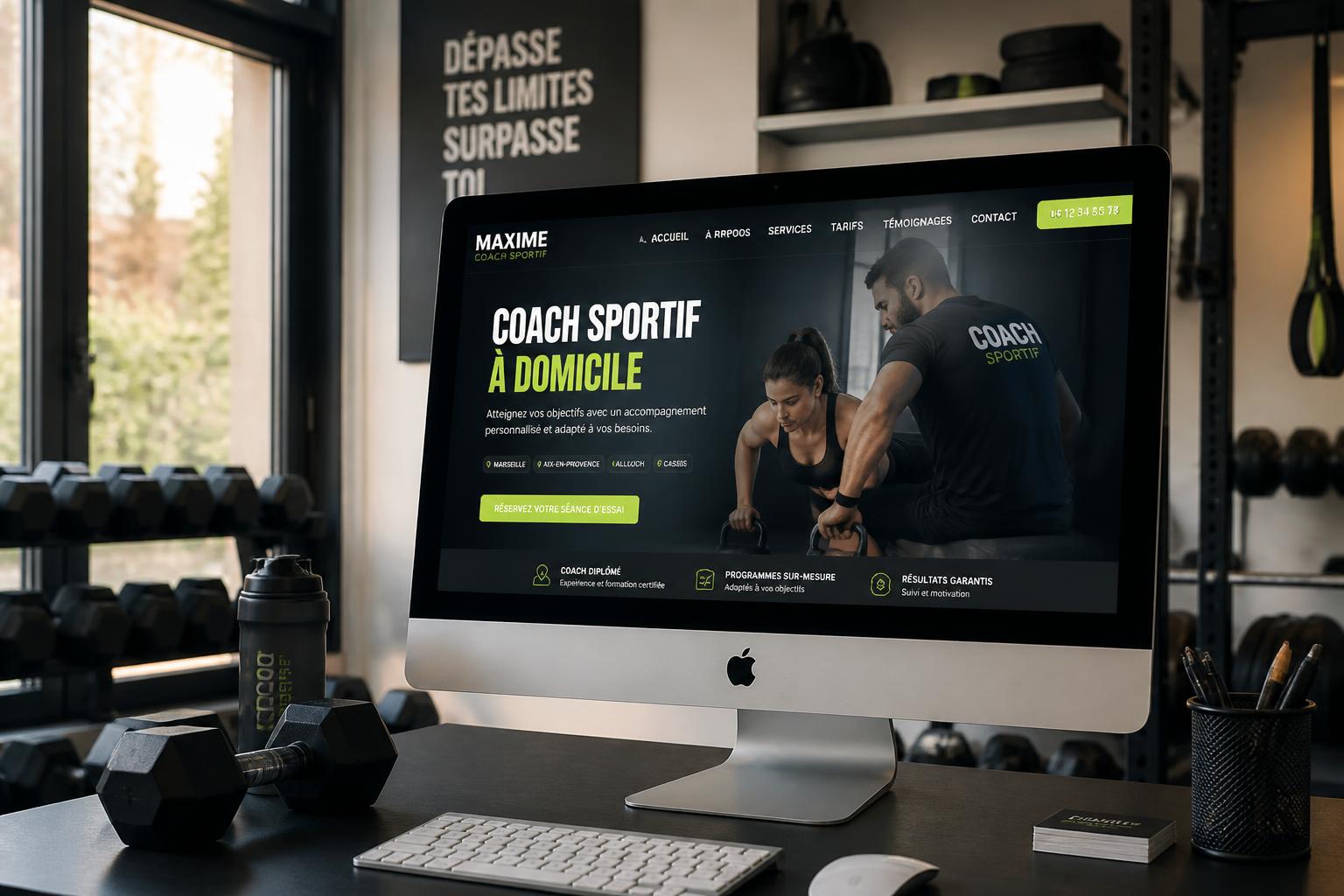 Site internet d'un coach sportif à domicile